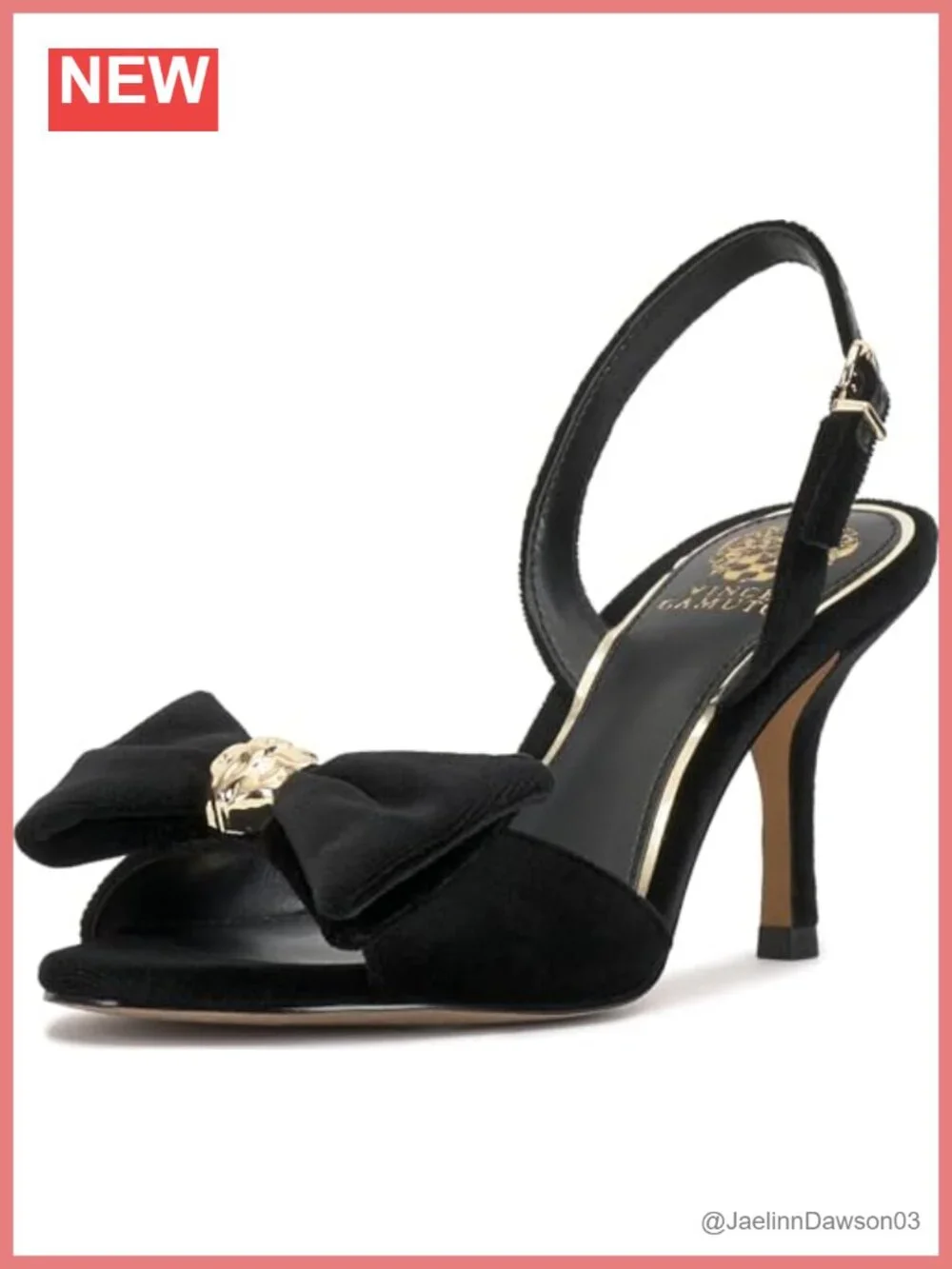 Vince Camuto Paycen Bow Detail Slingback High Heel Sandal Nylon Black Women's